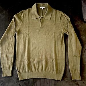 Reiss long sleeve knit polo